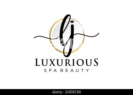 Initial LJ feminine logo. Usable for Logo for fashion,photography, wedding, beauty, business. Flat Vector Logo Design Template . Stock Vector