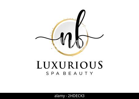 Initial NF feminine logo. Usable for Logo for fashion,photography, wedding, beauty, business. Flat Vector Logo Design Template . Stock Vector