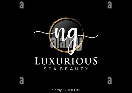 Initial NG feminine logo. Usable for Logo for fashion,photography, wedding, beauty, business. Flat Vector Logo Design Template . Stock Vector