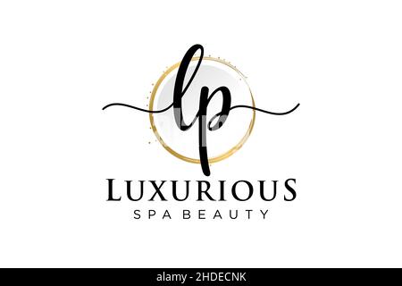 Initial LP feminine logo. Usable for Logo for fashion,photography, wedding, beauty, business. Flat Vector Logo Design Template . Stock Vector