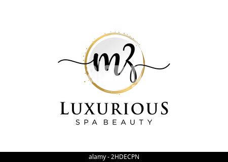 Initial MZ feminine logo. Usable for Logo for fashion,photography, wedding, beauty, business. Flat Vector Logo Design Template . Stock Vector