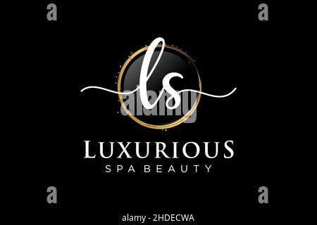 Initial LS feminine logo. Usable for Logo for fashion,photography, wedding, beauty, business. Flat Vector Logo Design Template . Stock Vector