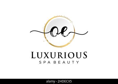 Initial OE feminine logo. Usable for Logo for fashion,photography, wedding, beauty, business. Flat Vector Logo Design Template . Stock Vector