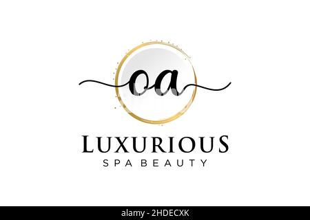 Initial OA feminine logo. Usable for Logo for fashion,photography, wedding, beauty, business. Flat Vector Logo Design Template . Stock Vector