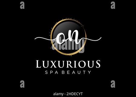 Initial ON feminine logo. Usable for Logo for fashion,photography, wedding, beauty, business. Flat Vector Logo Design Template . Stock Vector