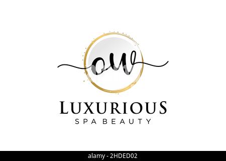 Initial OW feminine logo. Usable for Logo for fashion,photography, wedding, beauty, business. Flat Vector Logo Design Template . Stock Vector