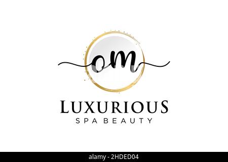 Initial OM feminine logo. Usable for Logo for fashion,photography, wedding, beauty, business. Flat Vector Logo Design Template . Stock Vector