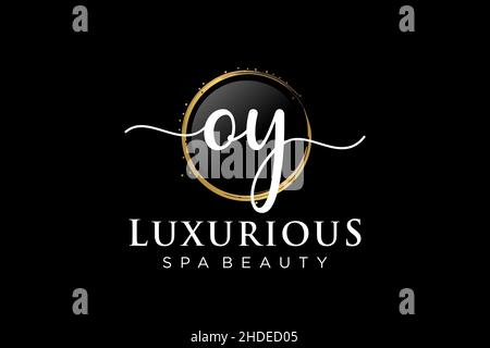 Initial OY feminine logo. Usable for Logo for fashion,photography, wedding, beauty, business. Flat Vector Logo Design Template . Stock Vector