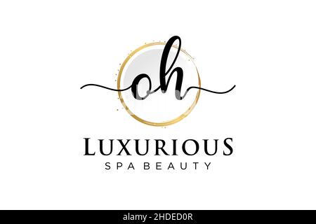 Initial OH feminine logo. Usable for Logo for fashion,photography, wedding, beauty, business. Flat Vector Logo Design Template . Stock Vector