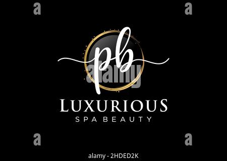 Initial PB feminine logo. Usable for Logo for fashion,photography, wedding, beauty, business. Flat Vector Logo Design Template . Stock Vector