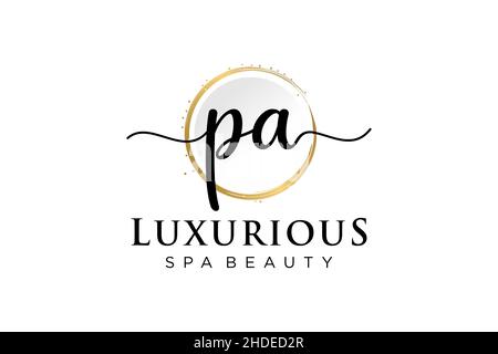 Initial PA feminine logo. Usable for Logo for fashion,photography, wedding, beauty, business. Flat Vector Logo Design Template . Stock Vector