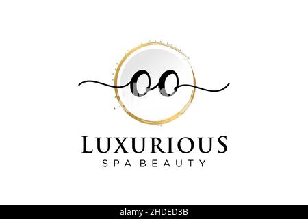 Initial OO feminine logo. Usable for Logo for fashion,photography, wedding, beauty, business. Flat Vector Logo Design Template . Stock Vector