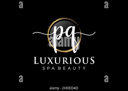 Initial PQ feminine logo. Usable for Logo for fashion,photography, wedding, beauty, business. Flat Vector Logo Design Template . Stock Vector