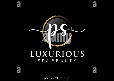 Initial PS feminine logo. Usable for Logo for fashion,photography, wedding, beauty, business. Flat Vector Logo Design Template . Stock Vector