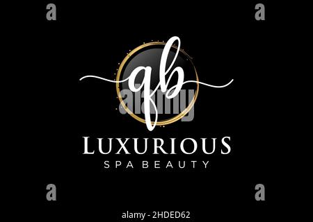 Initial QB feminine logo. Usable for Logo for fashion,photography, wedding, beauty, business. Flat Vector Logo Design Template . Stock Vector