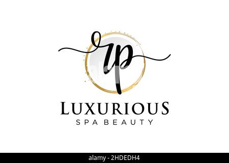 Initial RP feminine logo. Usable for Logo for fashion,photography, wedding, beauty, business. Flat Vector Logo Design Template . Stock Vector