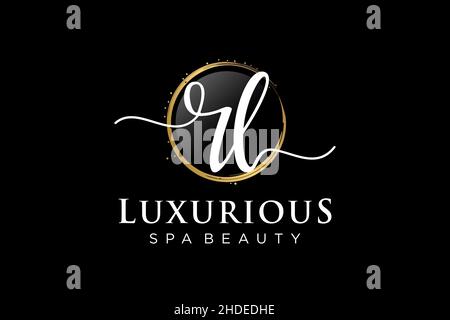 Initial RL feminine logo. Usable for Logo for fashion,photography, wedding, beauty, business. Flat Vector Logo Design Template . Stock Vector