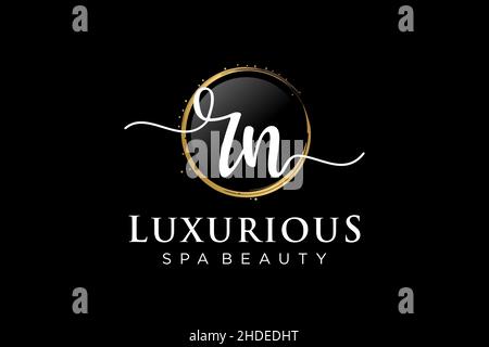 Initial RN feminine logo. Usable for Logo for fashion,photography, wedding, beauty, business. Flat Vector Logo Design Template . Stock Vector