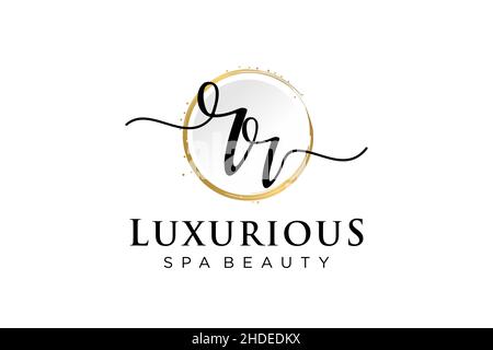 Initial RR feminine logo. Usable for Logo for fashion,photography, wedding, beauty, business. Flat Vector Logo Design Template . Stock Vector