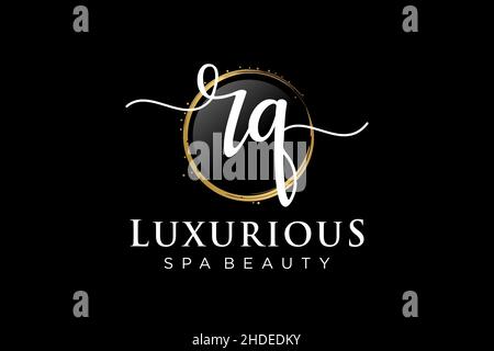 Initial RQ feminine logo. Usable for Logo for fashion,photography, wedding, beauty, business. Flat Vector Logo Design Template . Stock Vector