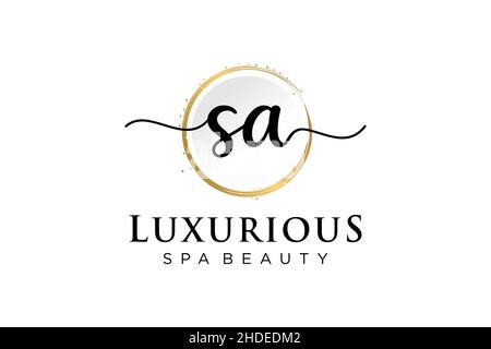 Initial SA feminine logo. Usable for Logo for fashion,photography, wedding, beauty, business. Flat Vector Logo Design Template . Stock Vector