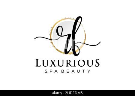 Initial RF feminine logo. Usable for Logo for fashion,photography, wedding, beauty, business. Flat Vector Logo Design Template . Stock Vector