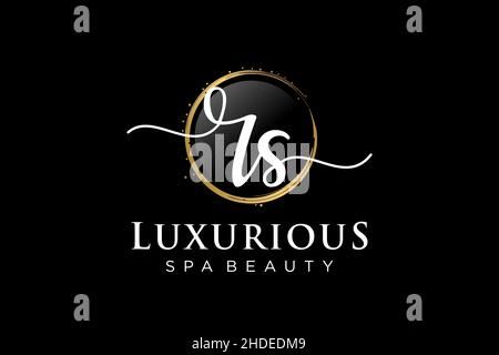 Initial RS feminine logo. Usable for Logo for fashion,photography, wedding, beauty, business. Flat Vector Logo Design Template . Stock Vector