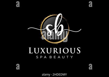 Initial SB feminine logo. Usable for Logo for fashion,photography, wedding, beauty, business. Flat Vector Logo Design Template . Stock Vector