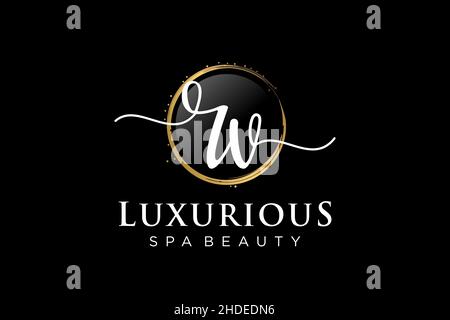 Initial RV feminine logo. Usable for Logo for fashion,photography, wedding, beauty, business. Flat Vector Logo Design Template . Stock Vector