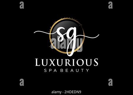 Initial SG feminine logo. Usable for Logo for fashion,photography, wedding, beauty, business. Flat Vector Logo Design Template . Stock Vector