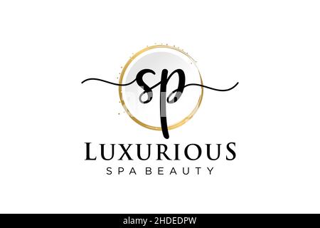 Initial SP feminine logo. Usable for Logo for fashion,photography, wedding, beauty, business. Flat Vector Logo Design Template . Stock Vector