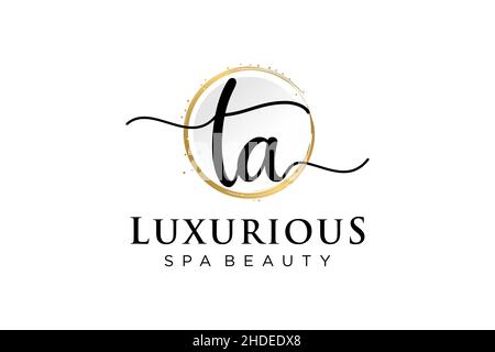 Initial TA feminine logo. Usable for Logo for fashion,photography, wedding, beauty, business. Flat Vector Logo Design Template . Stock Vector