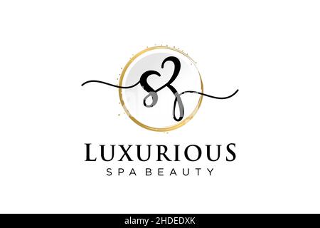 Initial SZ feminine logo. Usable for Logo for fashion,photography, wedding, beauty, business. Flat Vector Logo Design Template . Stock Vector