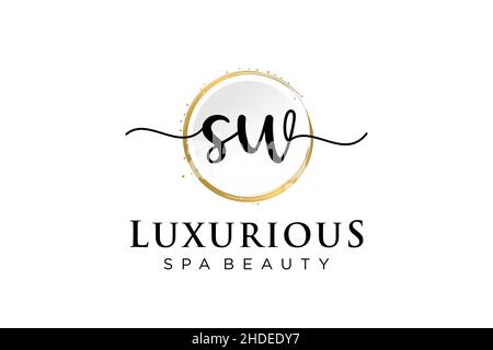 Initial SW feminine logo. Usable for Logo for fashion,photography, wedding, beauty, business. Flat Vector Logo Design Template . Stock Vector
