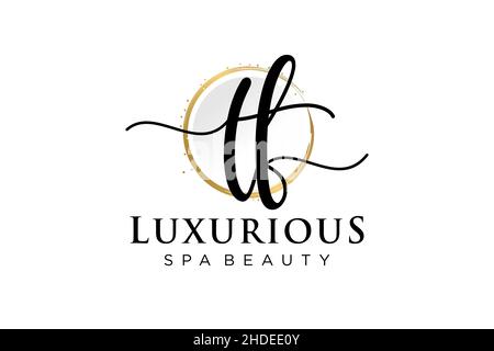 Initial TF feminine logo. Usable for Logo for fashion,photography, wedding, beauty, business. Flat Vector Logo Design Template . Stock Vector