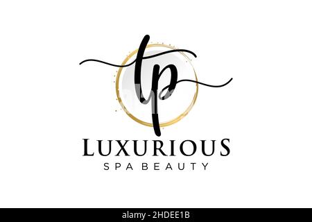 Initial TP feminine logo. Usable for Logo for fashion,photography, wedding, beauty, business. Flat Vector Logo Design Template . Stock Vector