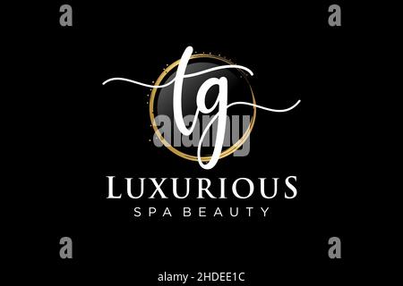 Initial TG feminine logo. Usable for Logo for fashion,photography, wedding, beauty, business. Flat Vector Logo Design Template . Stock Vector
