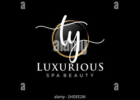 Initial TY feminine logo. Usable for Logo for fashion,photography, wedding, beauty, business. Flat Vector Logo Design Template . Stock Vector