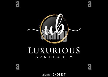 Initial UB feminine logo. Usable for Logo for fashion,photography, wedding, beauty, business. Flat Vector Logo Design Template . Stock Vector