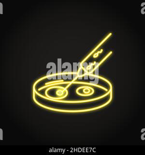 Neon in vitro fertilization icon in line style. IVF reproductive technology. Vector illustration. Stock Vector