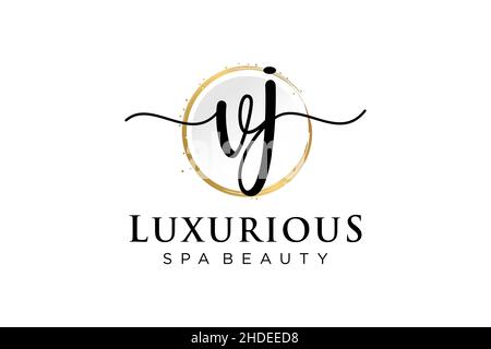 Initial VJ feminine logo. Usable for Logo for fashion,photography, wedding, beauty, business. Flat Vector Logo Design Template . Stock Vector