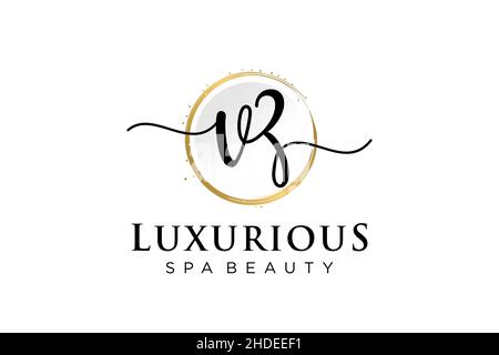 Initial VZ feminine logo. Usable for Logo for fashion,photography, wedding, beauty, business. Flat Vector Logo Design Template . Stock Vector