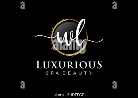 Initial WL feminine logo. Usable for Logo for fashion,photography, wedding, beauty, business. Flat Vector Logo Design Template . Stock Vector