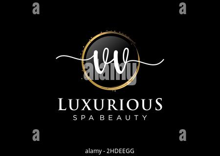 Initial VV feminine logo. Usable for Logo for fashion,photography, wedding, beauty, business. Flat Vector Logo Design Template . Stock Vector