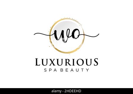 Initial WO feminine logo. Usable for Logo for fashion,photography, wedding, beauty, business. Flat Vector Logo Design Template . Stock Vector
