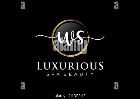 Initial WS feminine logo. Usable for Logo for fashion,photography, wedding, beauty, business. Flat Vector Logo Design Template . Stock Vector
