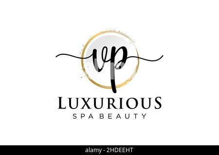Initial VP feminine logo. Usable for Logo for fashion,photography, wedding, beauty, business. Flat Vector Logo Design Template . Stock Vector