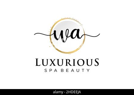 Initial WA feminine logo. Usable for Logo for fashion,photography, wedding, beauty, business. Flat Vector Logo Design Template . Stock Vector