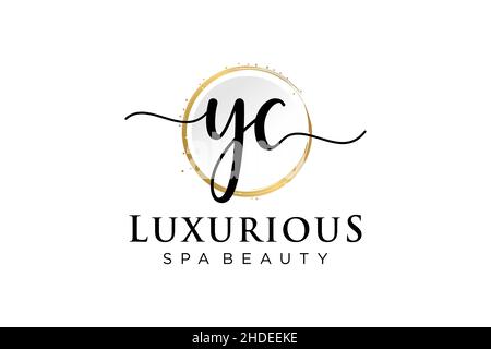 Initial YC feminine logo. Usable for Logo for fashion,photography, wedding, beauty, business. Flat Vector Logo Design Template . Stock Vector