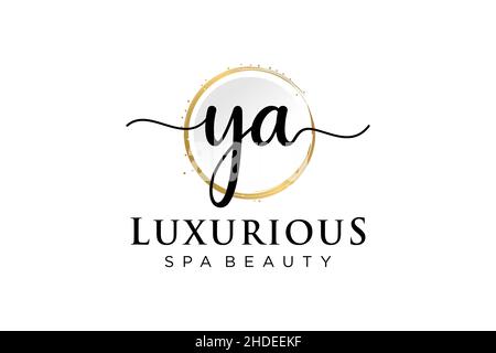 Initial YA feminine logo. Usable for Logo for fashion,photography, wedding, beauty, business. Flat Vector Logo Design Template . Stock Vector